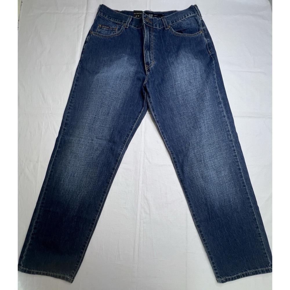 Calvin Klein Men's Jeans 36x32‎ Easy Fit Tapered leg Medium Wash Cotton